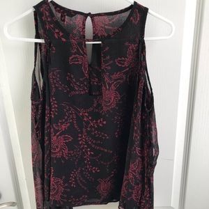 Express cold shoulder chiffon top